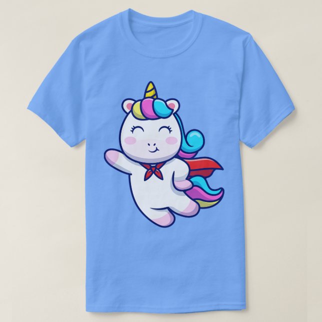 Cute Toppen Hero Unicorn Flies T Shirt (Design framsida)
