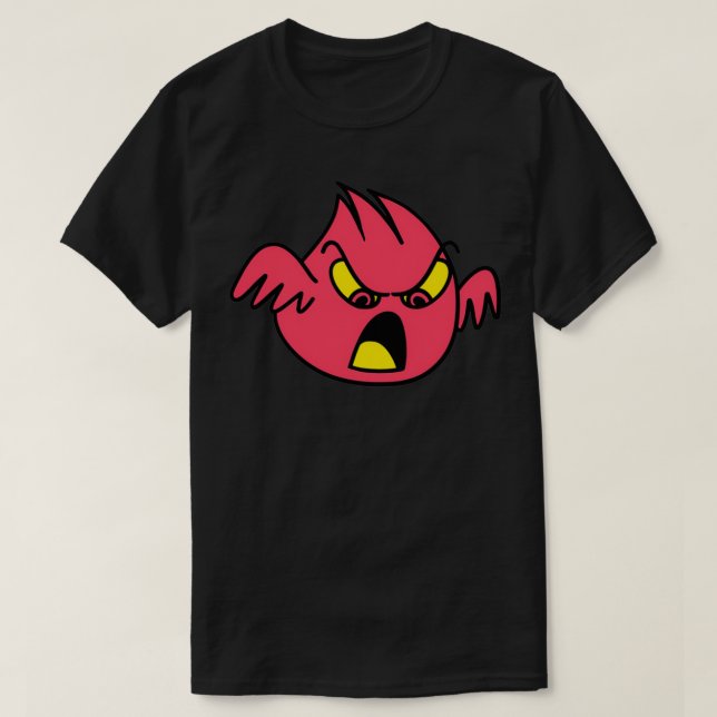Cute Toppen Red Evil Monster med Vingar 2 T Shirt (Design framsida)