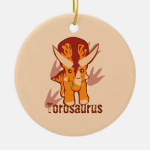 Cute Torosaurus Julgransprydnad Keramik