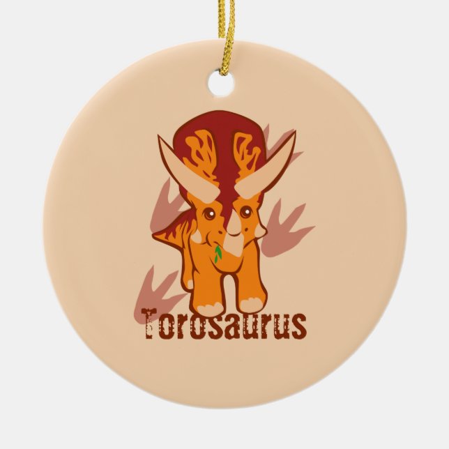 Cute Torosaurus Julgransprydnad Keramik (Framsidan)