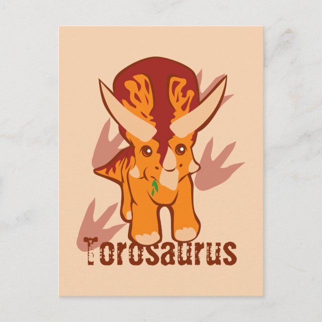 Cute Torosaurus Vykort (Framsida)