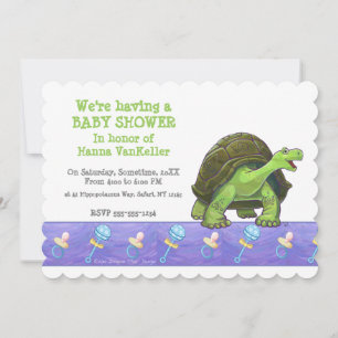 Cute Tortoise Baby Shower Inbjudningar