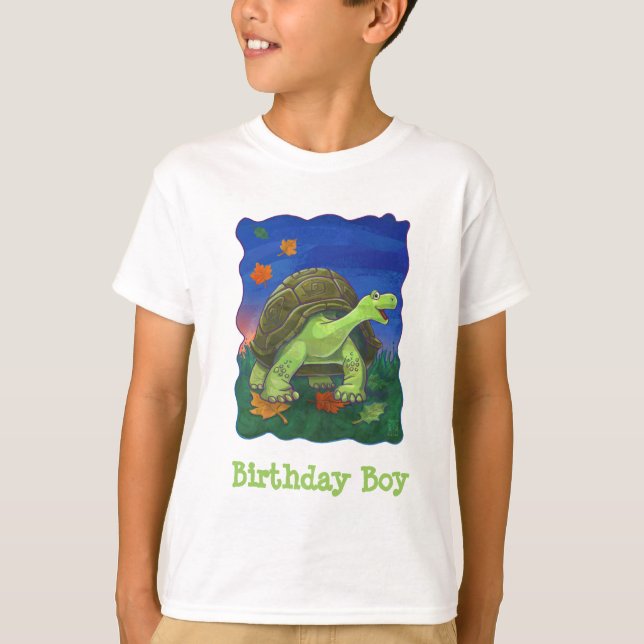 Cute Tortoise Birthday Boy T-Shirts (Framsida)
