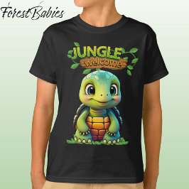 Cute Tortoise Box Turtle Animal Character Black 🐢 T Shirt