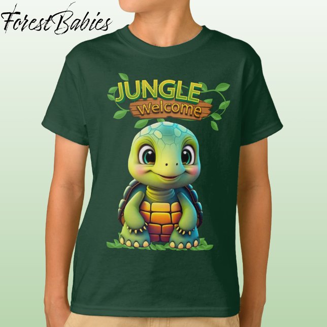 Cute Tortoise Box Turtle Animal Character Green 🐢 T Shirt (Cute Tortoise Stationery Adorable Box Turtle Woodland Wildlife Graphic Animal Character Notebook 🐢)