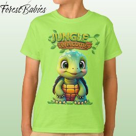 Cute Tortoise Box Turtle Animal Character Green 🐢 T Shirt