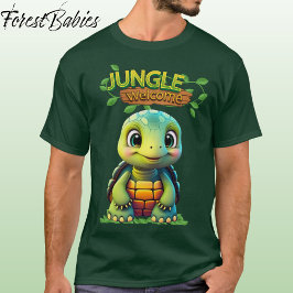 Cute Tortoise Box Turtle Animal Character Green 🐢 T Shirt