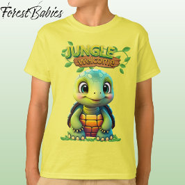 Cute Tortoise Box Turtle Animal Character Yellow🐢 T Shirt