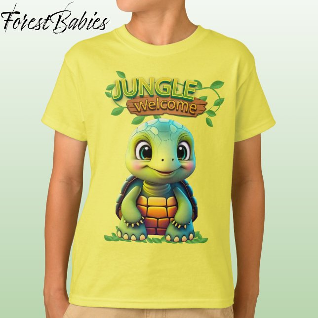 Cute Tortoise Box Turtle Animal Character Yellow🐢 T Shirt (Cute Tortoise Stationery Adorable Box Turtle Woodland Wildlife Graphic Animal Character Notebook 🐢)