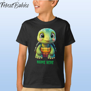 Cute Tortoise Boy's Turtle Animal Tecknad Graphic T Shirt