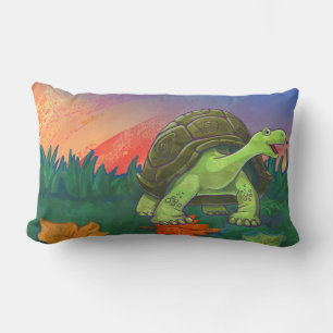 Cute Tortoise-huvudena och Svan Lumbarkudde