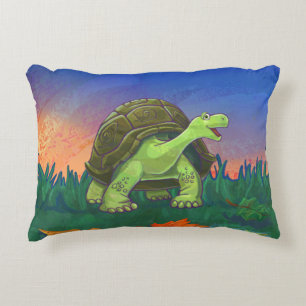 Cute Tortoise-huvudena och Svan Prydnadskudde