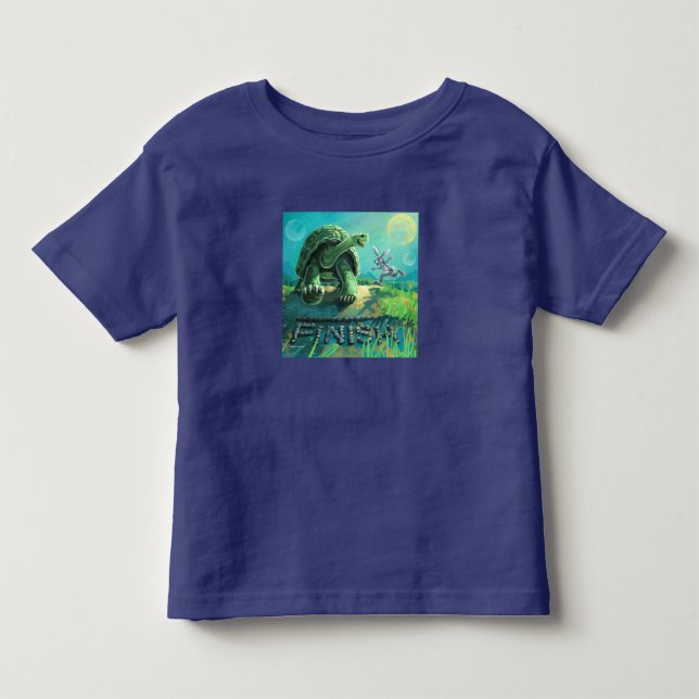 Cute Tortoise och Hare Art T-shirt (Framsida)