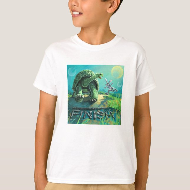 Cute Tortoise och Hare Art Tee (Framsida)