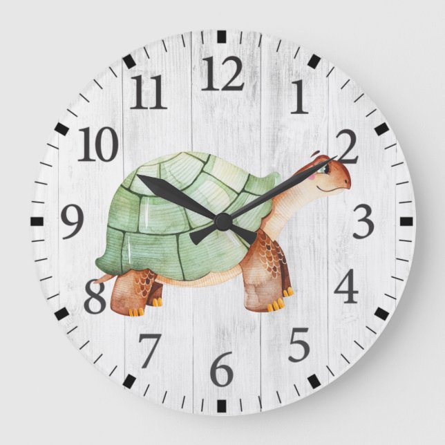 Cute Tortoise Wall Clock Stor Klocka (Framsida)