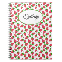 Cute Tossed Strawbär Bees Notebook