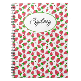 Cute Tossed Strawbär Bees Notebook Anteckningsbok