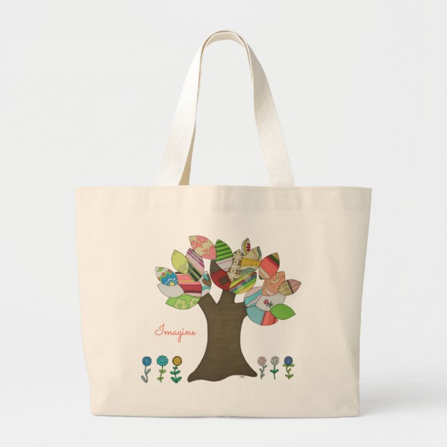 Cute Tote Bag - Imagine - Button Träd Jumbo Tygkasse (Framsidan)