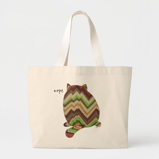 Cute Tote Bag - Nope Tjock Cat Jumbo Tygkasse (Framsidan)