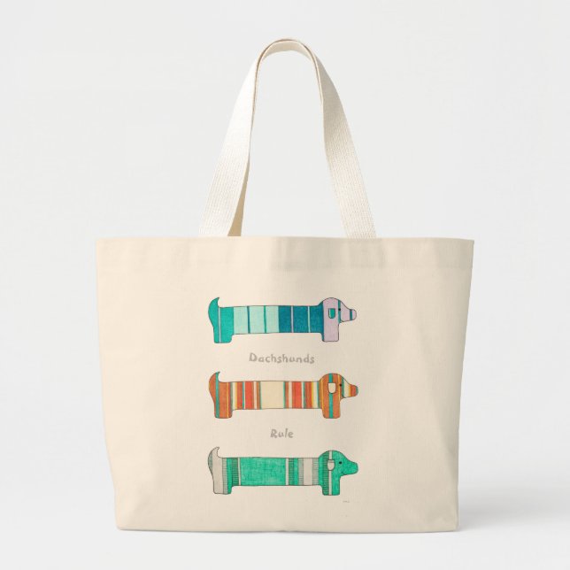 Cute Tote - Dachshunds-regel Jumbo Tygkasse (Framsidan)