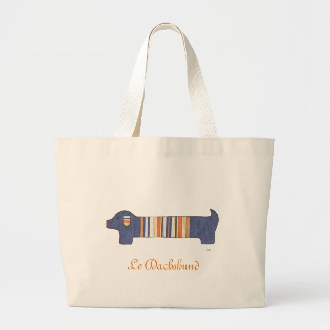 Cute Tote - Le Dachshund Jumbo Tygkasse (Framsidan)