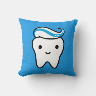 Cute Toth med tandkräm   Funny Molar Kudde