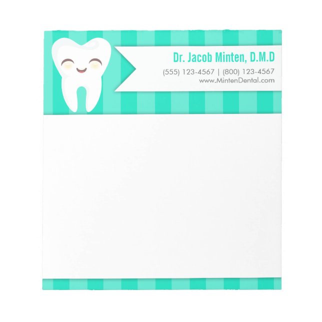 Cute Toth - Teal Rand Anpassningsbar Anteckningsbl Anteckningsblock (Framsida)