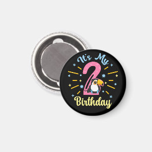 Cute Toucan 2:a födelsedag 2-åring Magnet