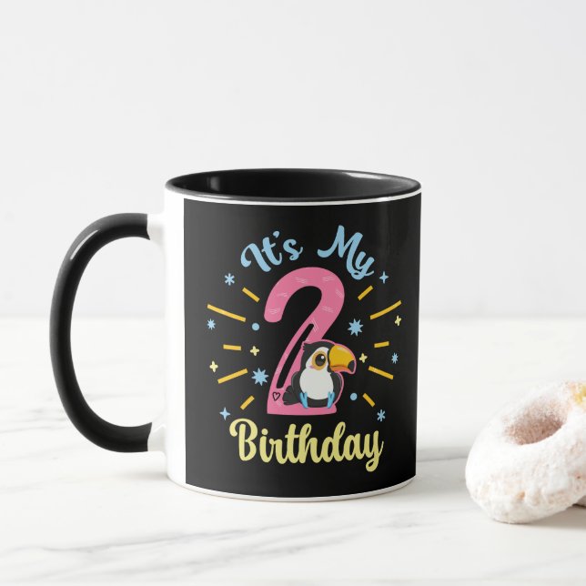 Cute Toucan 2:a födelsedag 2-åring Mugg (Med munk)