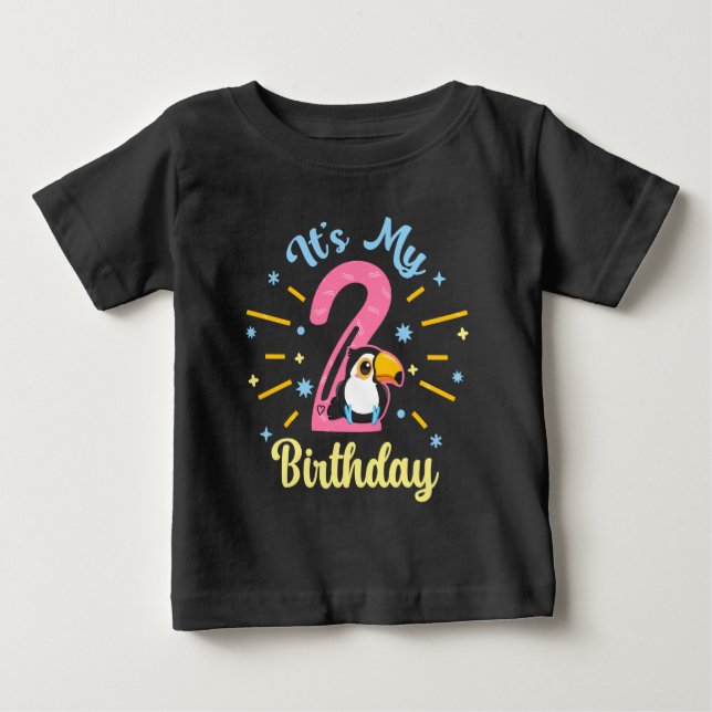 Cute Toucan 2:a födelsedag 2-åring T Shirt (Framsida)
