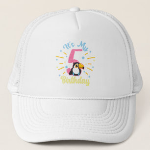 Cute Toucan 5:e födelsedag 5:e året gammal flicka Keps