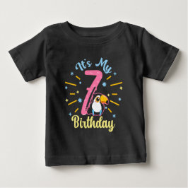 Cute Toucan 7:e Birthday 7 Year Old Birth Girl T Shirt