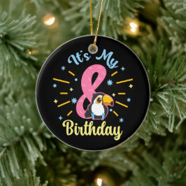 Cute Toucan 8:e födelsedag 8:e året gammal flicka Julgransprydnad Keramik