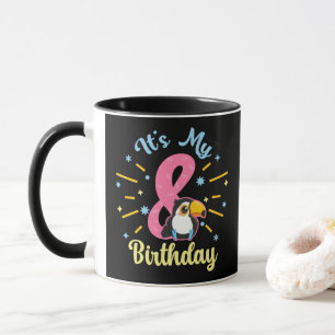 Cute Toucan 8:e födelsedag 8:e året gammal flicka Mugg