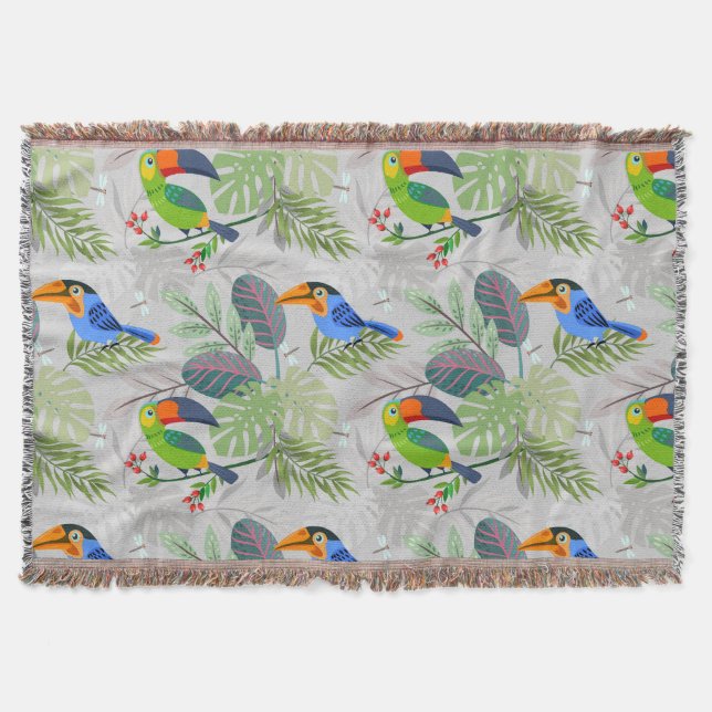 Cute Toucan-fågel, Mönster, vattenfärger Filt (Framsidan)