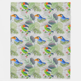 Cute Toucan-fågel, Mönster, vattenfärger Fleecefilt