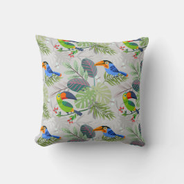 Cute Toucan-fågel, Mönster, vattenfärger Kudde