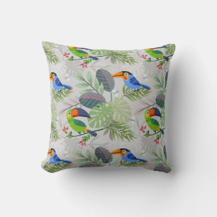 Cute Toucan-fågel, Mönster, vattenfärger Kudde