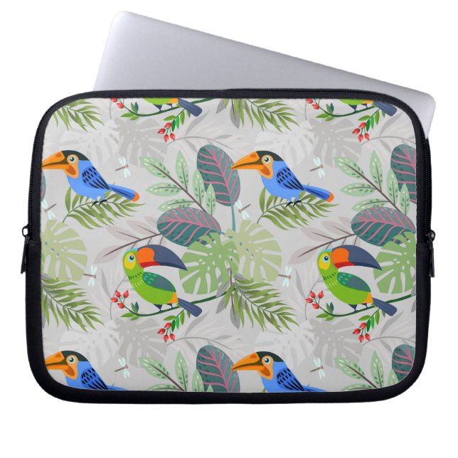 Cute Toucan-fågel, Mönster, vattenfärger Laptop Fodral (Framsidan)
