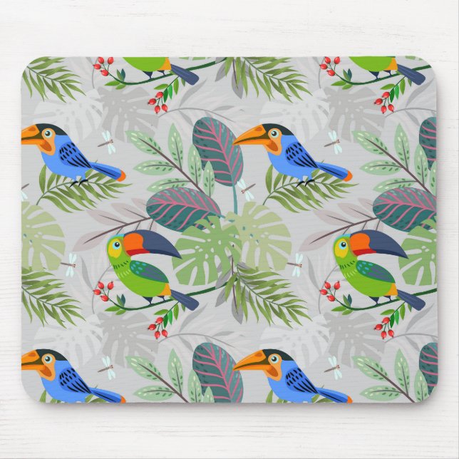 Cute Toucan-fågel, Mönster, vattenfärger Musmatta (Framsidan)