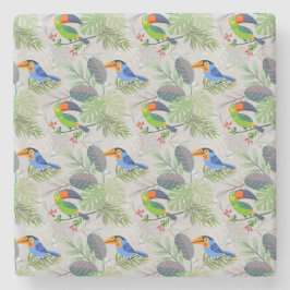 Cute Toucan-fågel, Mönster, vattenfärger Stenunderlägg