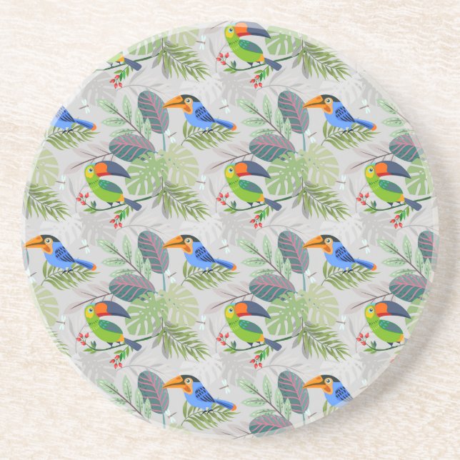 Cute Toucan-fågel, Mönster, vattenfärger Underlägg (Framsidan)