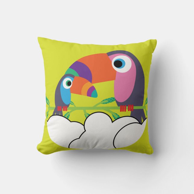 Cute Toucan | Kärlek Toucans | Fåglar Mugg Kudde (Framsida)