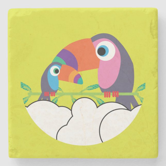 Cute Toucan | Kärlek Toucans | Funny Birds Mugg Se Stenunderlägg (Framsidan)