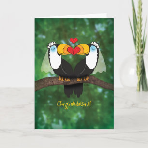 Cute Toucan Lesbisk Bröllop-Grattis-kort Kort