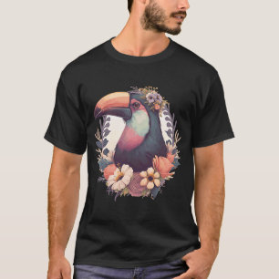 Cute Toucan Tropical Bird Flower Krona Jungle Bird T Shirt