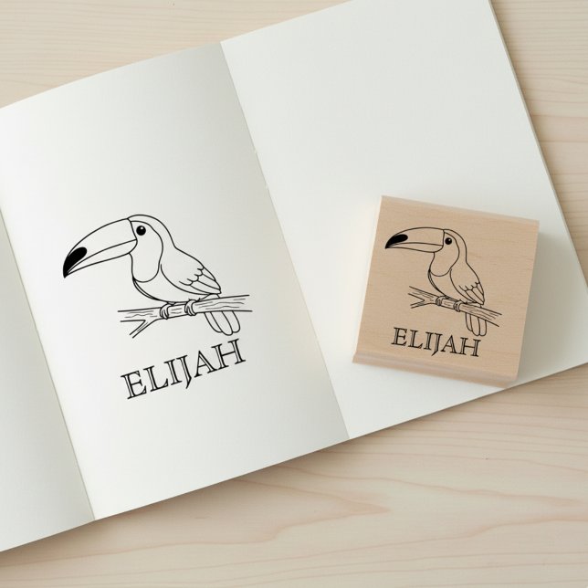 Cute Toucan with Name Stamp Stämpel (Toucan with name stamp.)