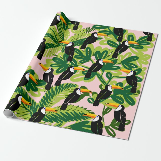 Cute Toucan Wrappa Papprare Presentpapper (Utrullad)