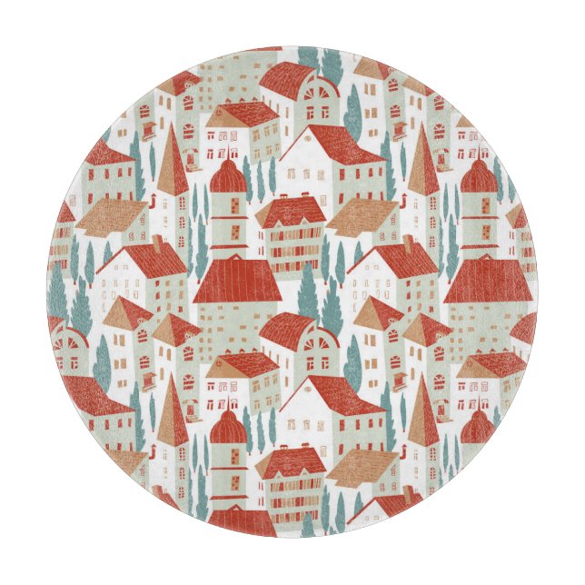 Cute Town Houses: Sömlös illustration (Framsidan)