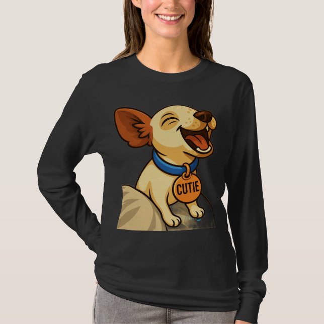 Cute Toy Fox Terrier Yawning T Shirt (Framsida)